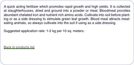  A quick acting fertilizer which promotes rapid growth and high