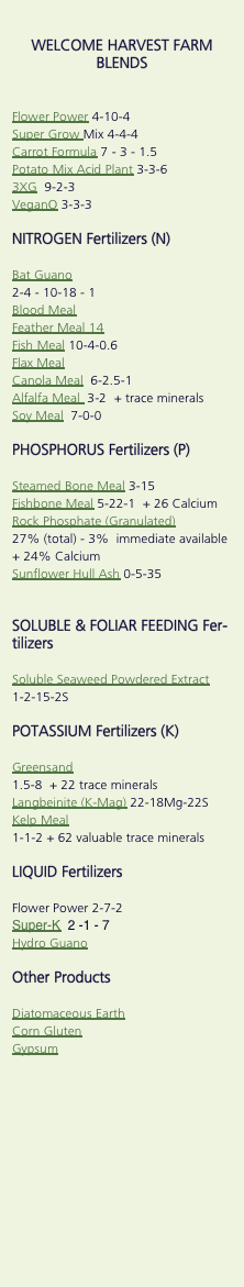   WELCOME HARVEST FARM BLENDS   Flower Power 4-10-4 