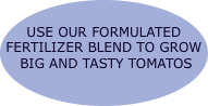  USE OUR FORMULATED  FERTILIZER BLEND TO GROW   BIG AND TASTY T